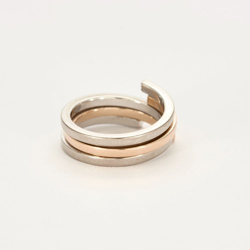 Bague 55 DINH VAN - Duo Spirale Double Bagues 58 Facettes DV0736-1-DV0882-1