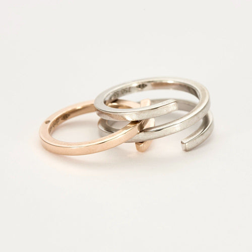 Bague 55 DINH VAN - Duo Spirale Double Bagues 58 Facettes DV0736-1-DV0882-1