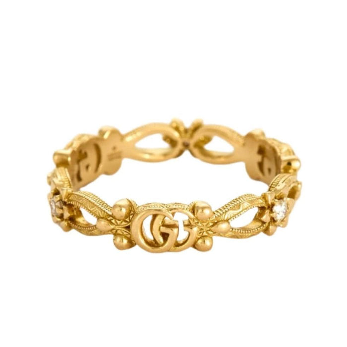 Bague 53 GUCCI - Bague Flora en or jaune et diamants 58 Facettes DV6872-1