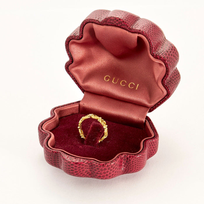 Bague 53 GUCCI - Bague Flora en or jaune et diamants 58 Facettes DV6872-1