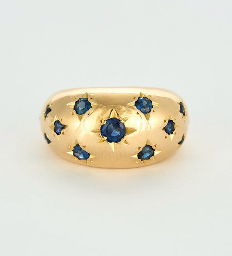 Bague 50 Bague jonc en or jaune et saphir 58 Facettes DV6565-1