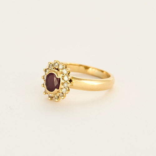 Bague 50 Bague Marguerite Or jaune, Rubis et Diamants 58 Facettes DV0734-3-50-2-50