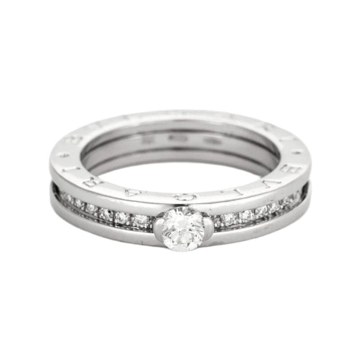 Bague 57 Bulgari, "B.Zero1"  Bague solitaire , or gris et diamants 58 Facettes DV0741-1-57-3