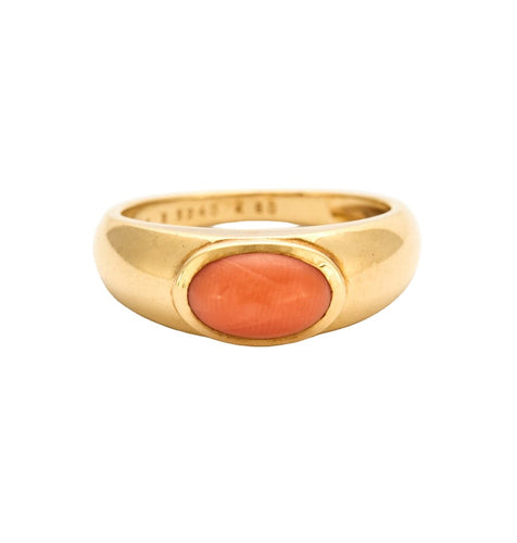 Bague 50 VAN CLEEF & ARPELS - Bague jonc Or jaune et Corail 58 Facettes DV7057-1-50-2