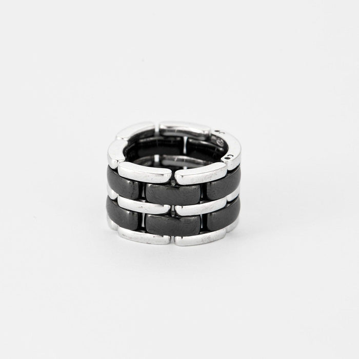 Bague 53 CHANEL - Bague souple Ultra Or gris, céramique noire 58 Facettes DV0618-2-53-2