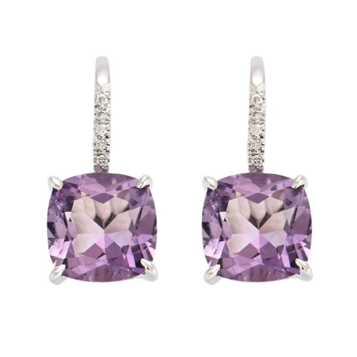 Boucles d'oreilles Boucles d'oreilles en Or gris, Améthystes et Diamants 58 Facettes DV0624-28