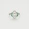 Bague 56 Bague art déco, or blanc, émeraude et diamants 58 Facettes DV7025-4-56-3