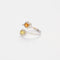 Bague 54 Bague Toi & Moi, Or gris, saphir jaune et grenat spessartite 58 Facettes DV4216-2-54
