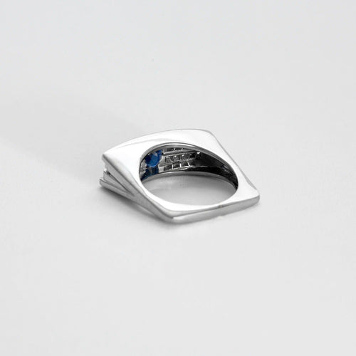 Bague 52 Bague or gris saphir et diamants 58 Facettes DV4836-1