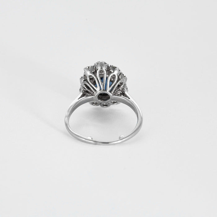 Bague 54 Bague Marguerite en or blanc, saphir et diamants 58 Facettes DV0745-1-54-3