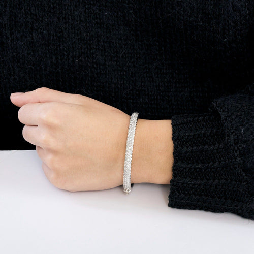 Bracelet Bracelet jonc Or blanc et Diamants 58 Facettes DV0751-1