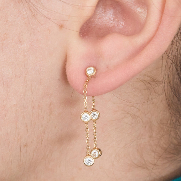 DE BEERS - MY FIRST CLEA - Pair of rose gold and diamond earrings