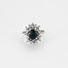 Bague 51 Marguerite or blanc, saphir et diamants 58 Facettes DV6435-2-51-2