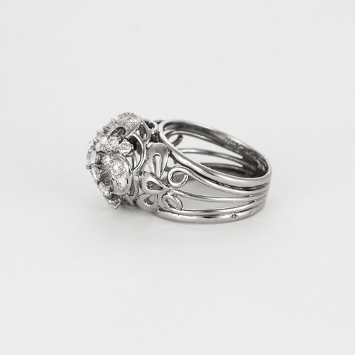 Bague 58 Bague en or gris et diamant 58 Facettes DV6878-1-58-2