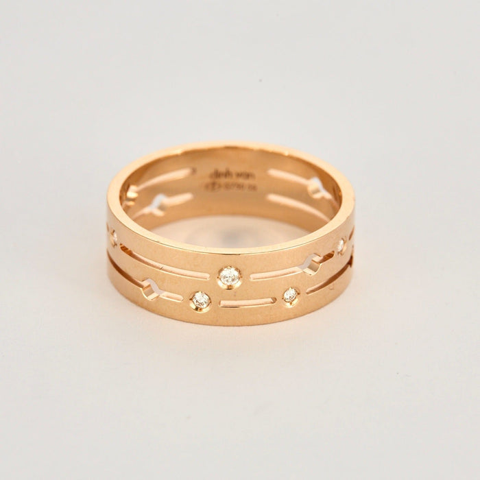 DINH VAN - PULSE- Anillo de oro rosa y diamantes