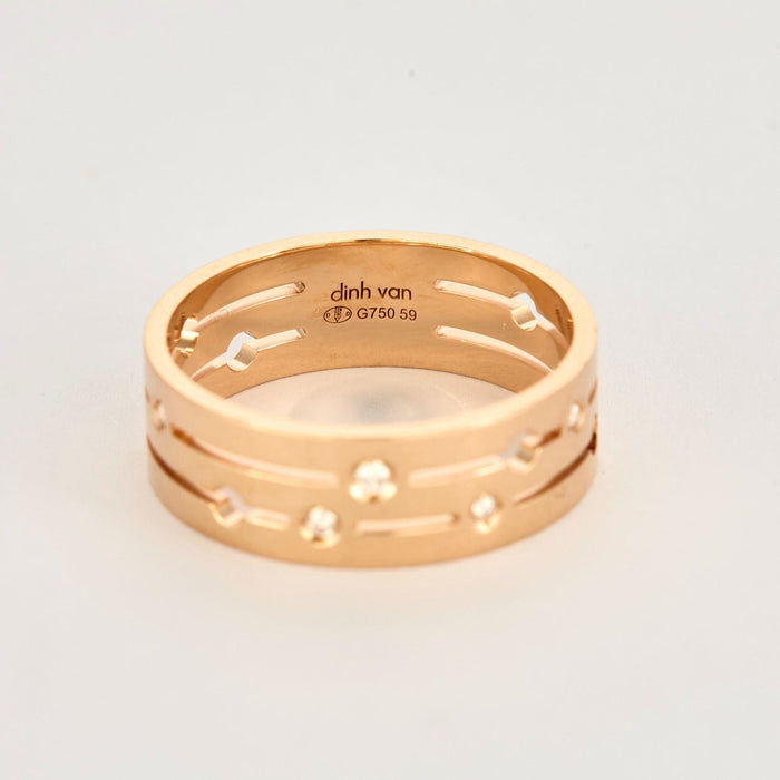 DINH VAN - PULSE- Anillo de oro rosa y diamantes