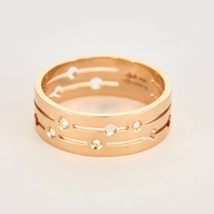 DINH VAN - PULSE- Anillo de oro rosa y diamantes