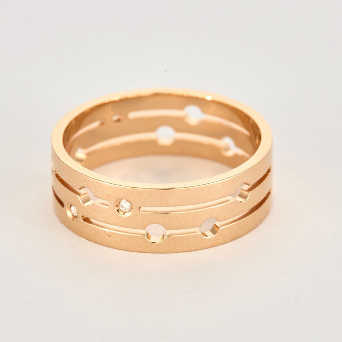 DINH VAN - PULSE- Anillo de oro rosa y diamantes