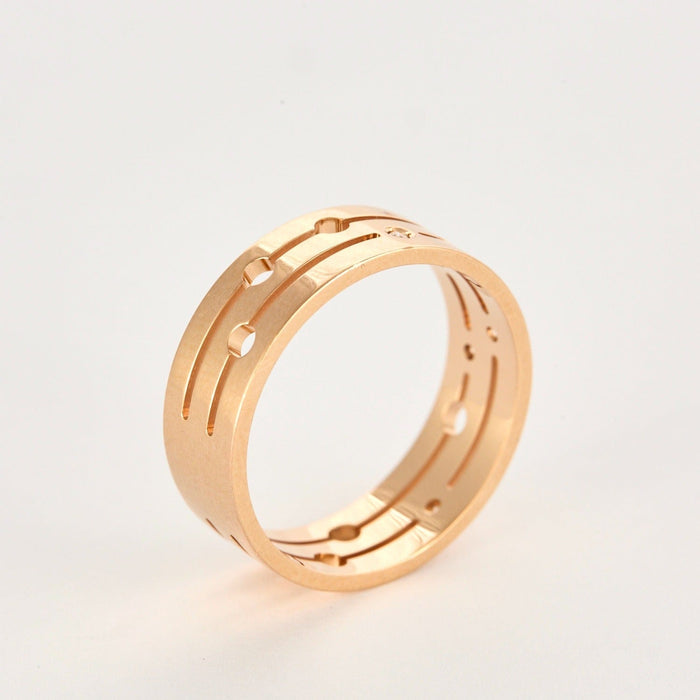 DINH VAN - PULSE- Anillo de oro rosa y diamantes