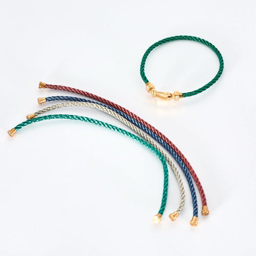 Bracelet FRED-Force 10-Bracelet moyen modèle en or rose rose et diamants et 5 câbles acier 58 Facettes DV0581-27