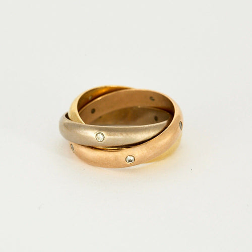 Bague 52 CARTIER - Trinity - Bague Or jaune, rose, blanc et Diamants 58 Facettes DV0379-21-52-1