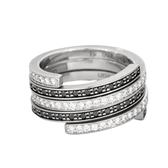 Bague DINH VAN - Spirale - Deux bagues, Or blanc et Diamant 58 Facettes DV8253-2