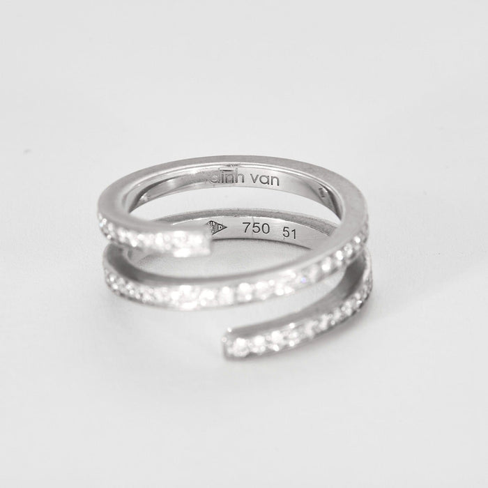 Bague DINH VAN - Spirale - Deux bagues, Or blanc et Diamant 58 Facettes DV8253-2