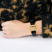 Bracelet HERMES - Bracelet charnière modèle large plaqué or rose et  émail noir 58 Facettes DDV8053-1