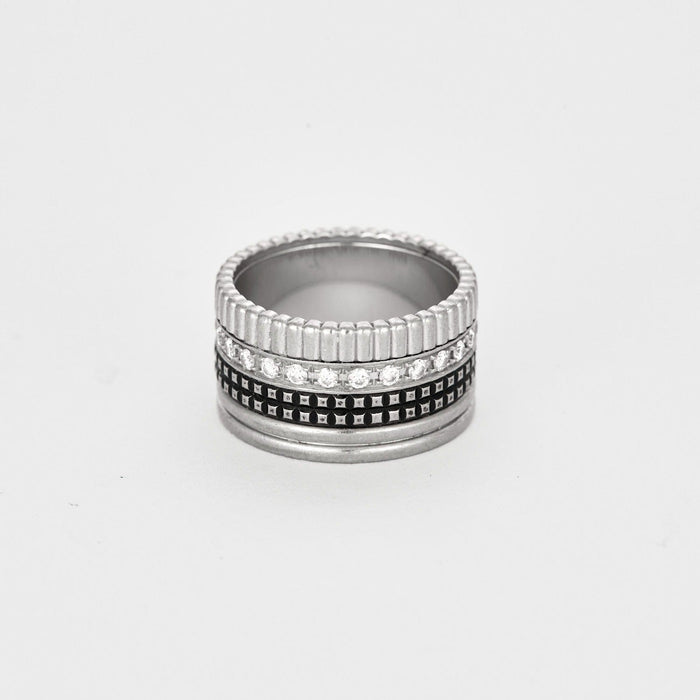 Bague 54 / 54 BOUCHERON - QUATRE BLACK EDITION - Bague Or blanc et Diamants 58 Facettes DV7174-1-54-3-54