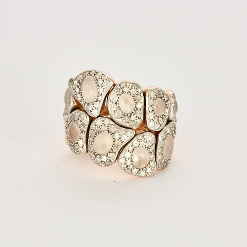 Bague 57 SEDA MANOUKIAN - Bague en or rose, pierres de lune et diamants 58 Facettes DV0776-1-57-3