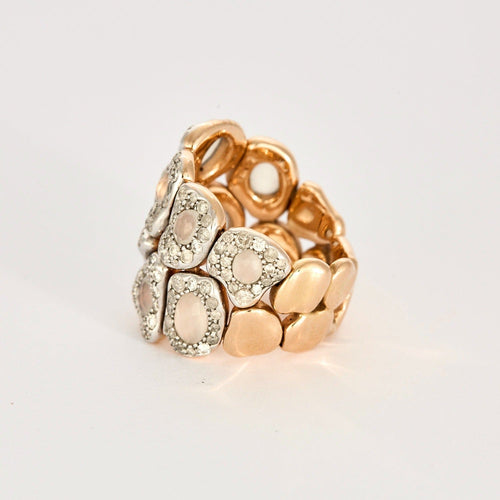 SEDA MANOUKIAN - Bague en or rose, pierres de lune et diamants