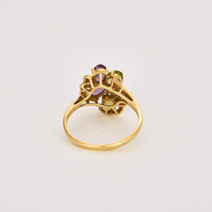 Bague 58 Bague en Or jaune, Améthystes, Péridots et Diamants 58 Facettes DV3841-13-58-2