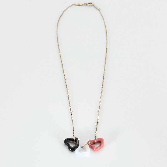 Collier TIFFANY & ELSA PERETTI - Open Heart- argent, onyx, rhodonite et calcédoine 58 Facettes DV3020-18