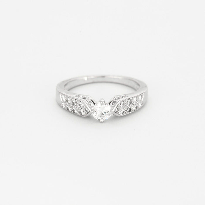 Bague 52 CHAUMET- PLUME- Alliance en platine et diamants 58 Facettes DV0781-1