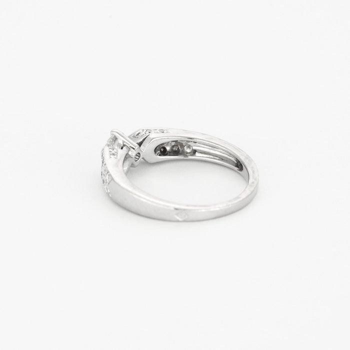 Bague 52 CHAUMET- PLUME- Alliance en platine et diamants 58 Facettes DV0781-1