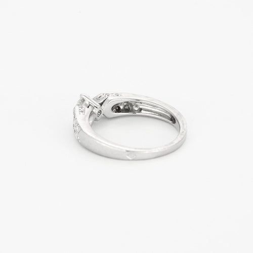 Bague 52 CHAUMET- PLUME- Alliance en platine et diamants 58 Facettes DV0781-1-52-0