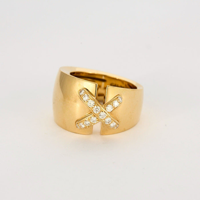 Bague 54 CHAUMET- LIENS- Bague Jonc or jaune et diamants 58 Facettes DV0781-3-54-3