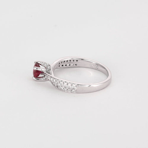 Bague 53 Bague en or blanc, rubis  et diamants 58 Facettes DV5707-7-53-2