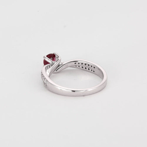 Bague 53 Bague en or blanc, rubis  et diamants 58 Facettes DV5707-7-53-2