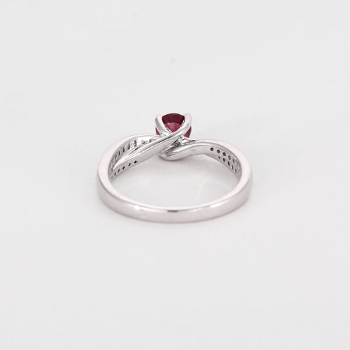 Bague 53 Bague en or blanc, rubis  et diamants 58 Facettes DV5707-7-53-2