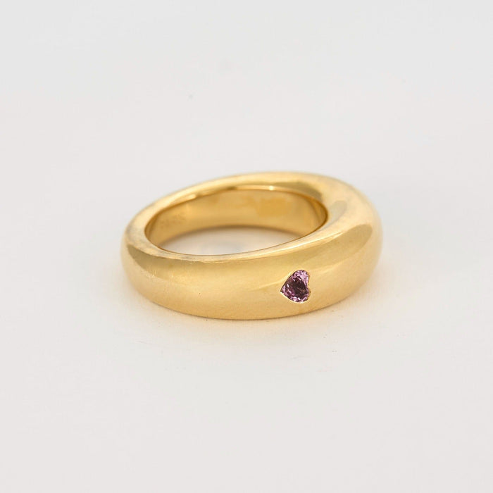 Bague 52 CHAUMET - Bague Jonc or jaune et saphir rose 58 Facettes DV0781-2-52-1