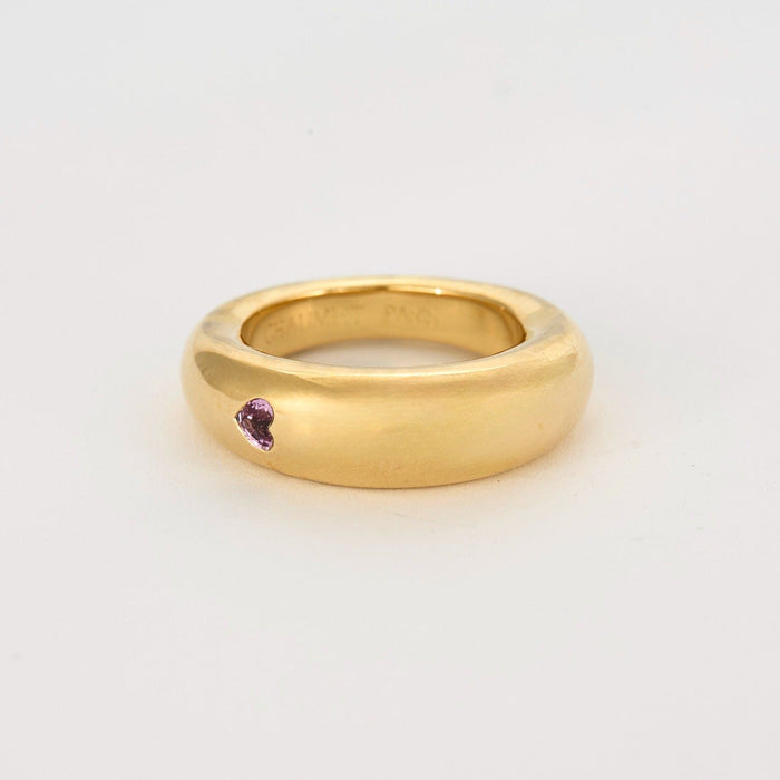 Bague 52 CHAUMET - Bague Jonc or jaune et saphir rose 58 Facettes DV0781-2-52-1