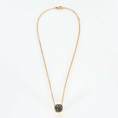 Collier POMELLATO - Nudo - Pendentif petit modèle en Or rose et Diamants noirs 58 Facettes DV0787-1