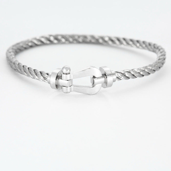 FRED - Force 10 - Bracelet en or gris et acier 58 Facettes DV0781-5