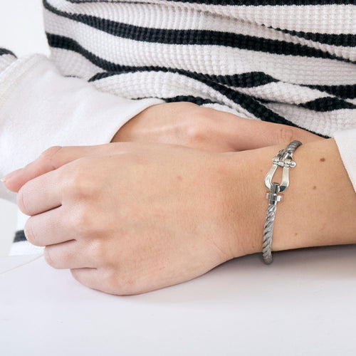 Bracelet FRED - Force 10 - Bracelet en or gris et acier 58 Facettes DV0781-5