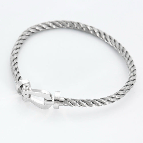 Bracelet FRED - Force 10 - Bracelet en or gris et acier 58 Facettes DV0781-5
