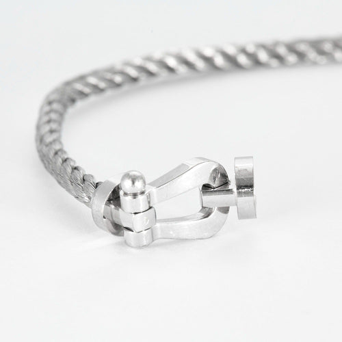 Bracelet FRED - Force 10 - Bracelet en or gris et acier 58 Facettes DV0781-5