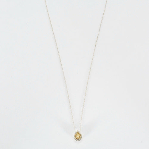 Collier Collier pendentif en or blanc, diamants jaune, dit "fancy" et diamants 58 Facettes DV5707-11