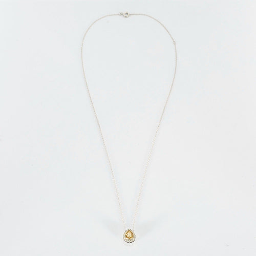 Collier Collier pendentif en or blanc, diamants jaune, dit "fancy" et diamants 58 Facettes DV5707-11