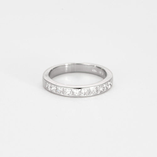 Bague 51 Demi-Alliance or blanc et diamants 58 Facettes DV7010-2-51-2